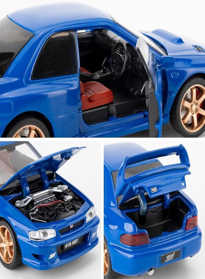 FEXXA سيارة FEXXA 1/32 متوافقة مع سيارة سوبارو إمبريزا WRX STI النموذجية، لعبة سيارة قابلة للتحصيل تعمل بالسحب للخلف مصنوعة من المعدن المصبوب مع أصوات وأضواء للأطفال والأولاد والبنات والكبار، هدية (أزرق) - Image 5